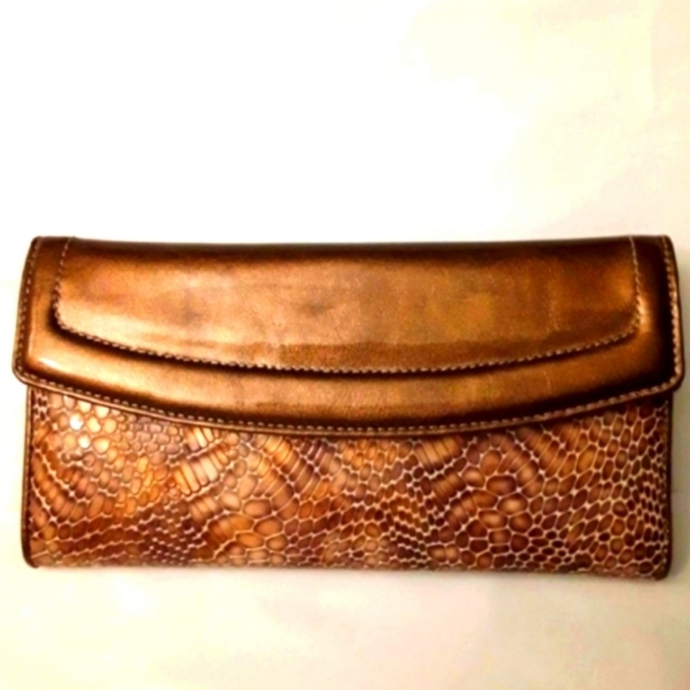 Brahmin Soft Checkbook Patent Python Wallet NEW